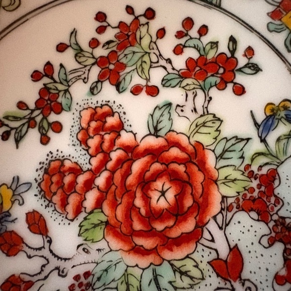 Vintage ISCO Japanese Porcelain Ware Floral Bowl Encased in Pewter Hong Kong 6" - Picture 2 of 5